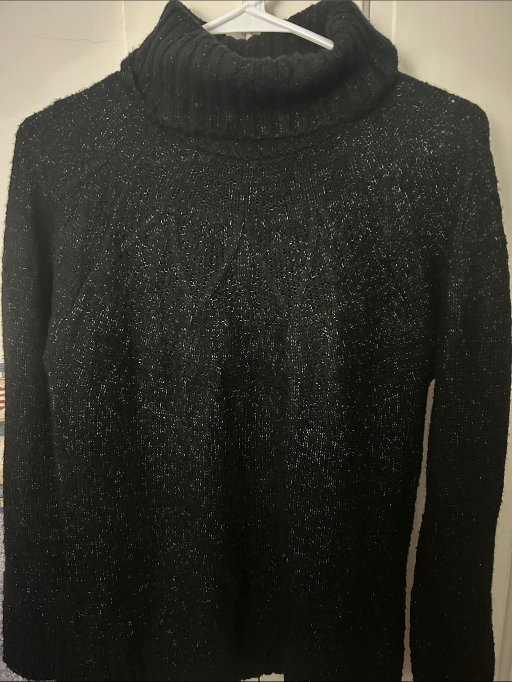 Maurices Black Metallic Turtleneck Sweater